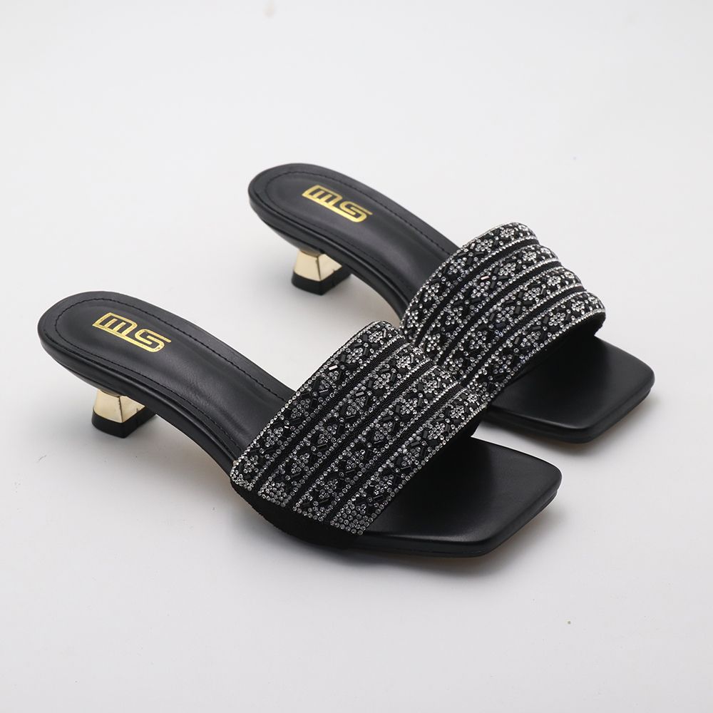 Y black white blue ladies 4cm low cat heels shoes pu female open toe flip-flops women heeled sandals
