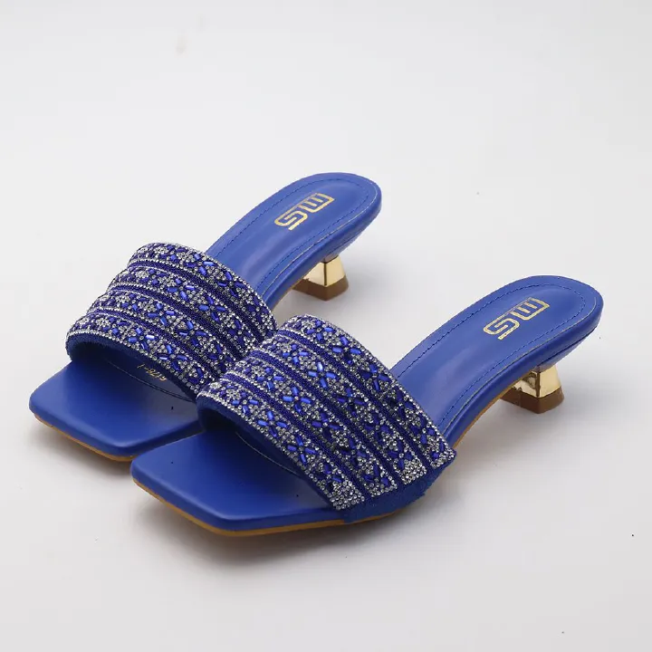 Y black white blue ladies 4cm low cat heels shoes pu female open toe flip-flops women heeled sandals