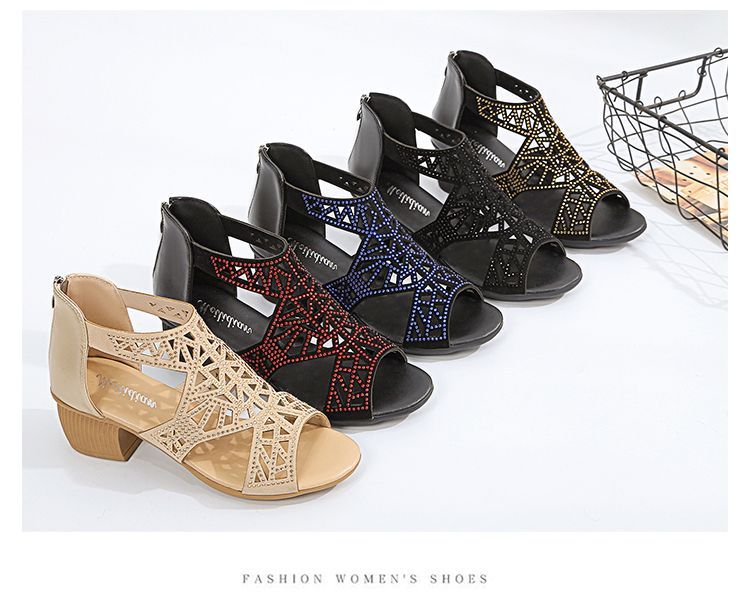 Women Summer Wedge Sandals Fashion Fish Mouth Pumps Sexy Hollow Out Shoes