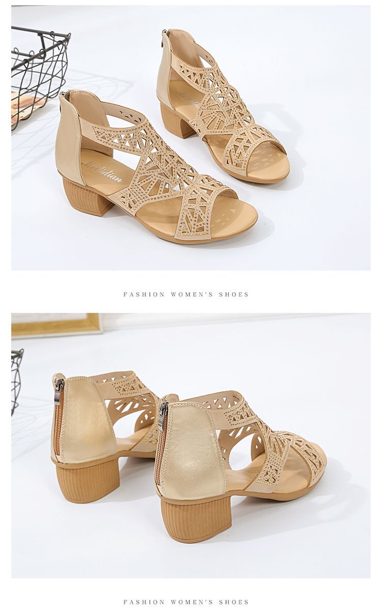 Women Summer Wedge Sandals Fashion Fish Mouth Pumps Sexy Hollow Out Shoes