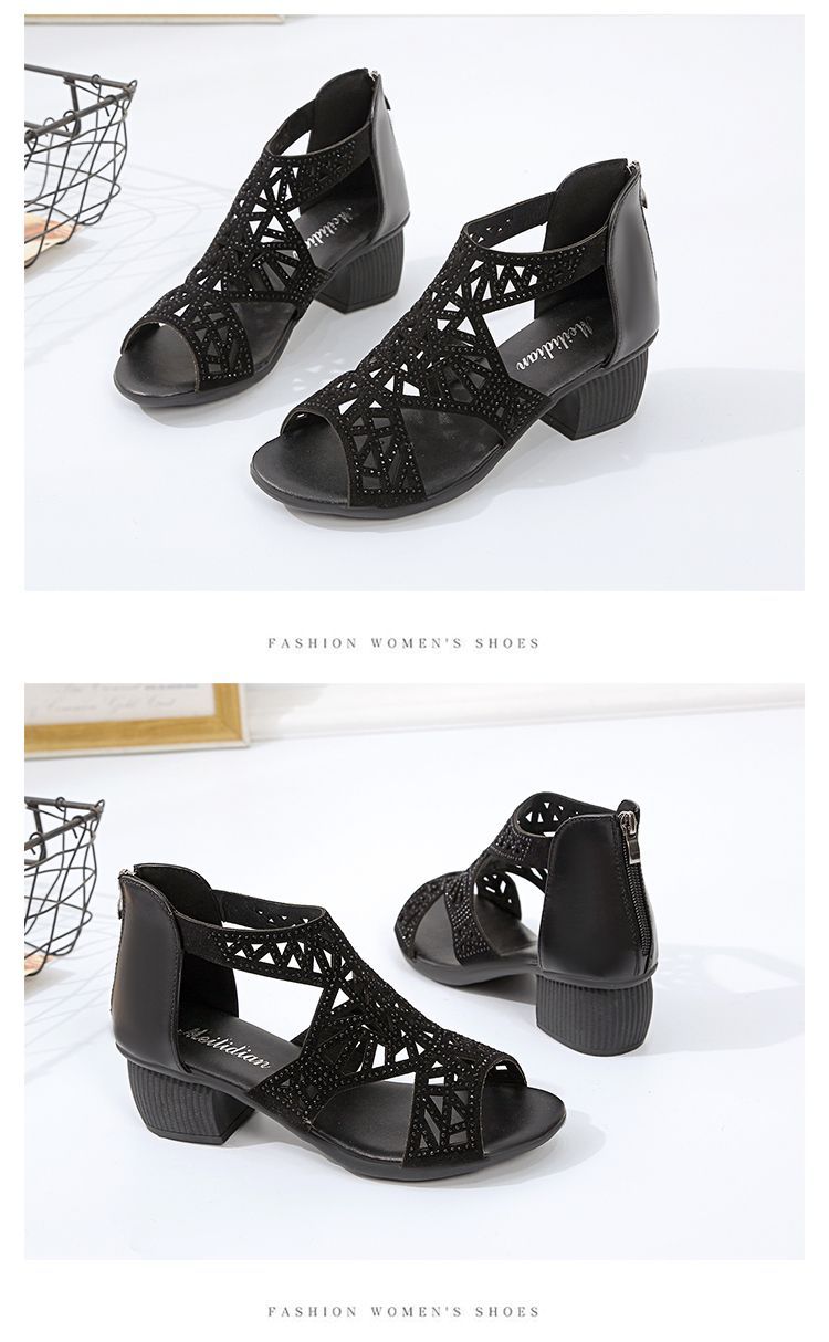 Women Summer Wedge Sandals Fashion Fish Mouth Pumps Sexy Hollow Out Shoes