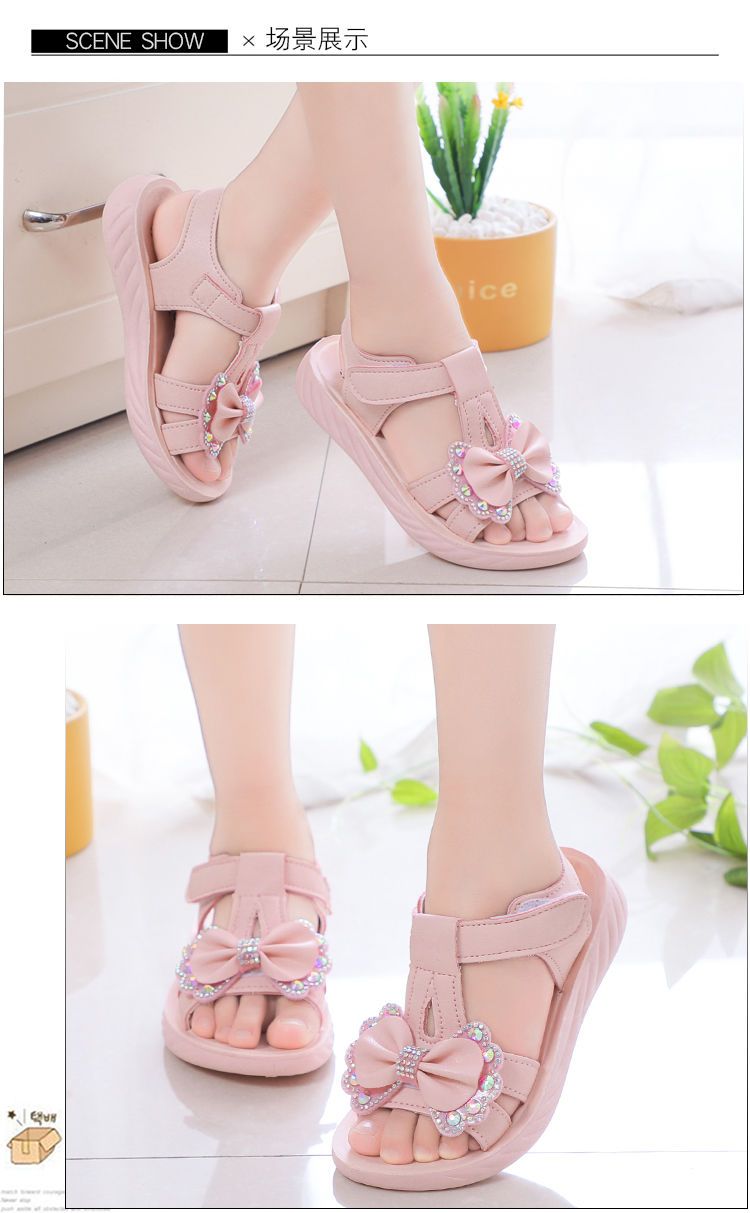 Popular Style Girls Sandals Fashion Little Girls Children Roman Shoes Princess Sandals Soft Sole Big Children Summer