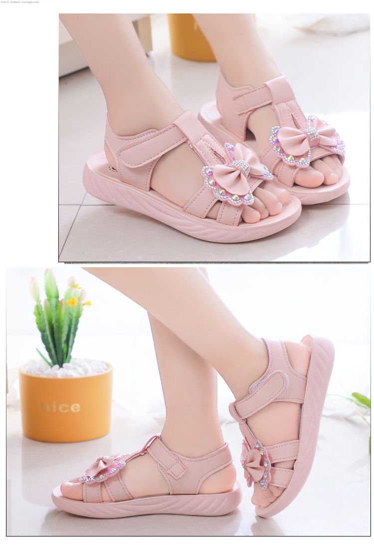 Popular Style Girls Sandals Fashion Little Girls Children Roman Shoes Princess Sandals Soft Sole Big Children Summer
