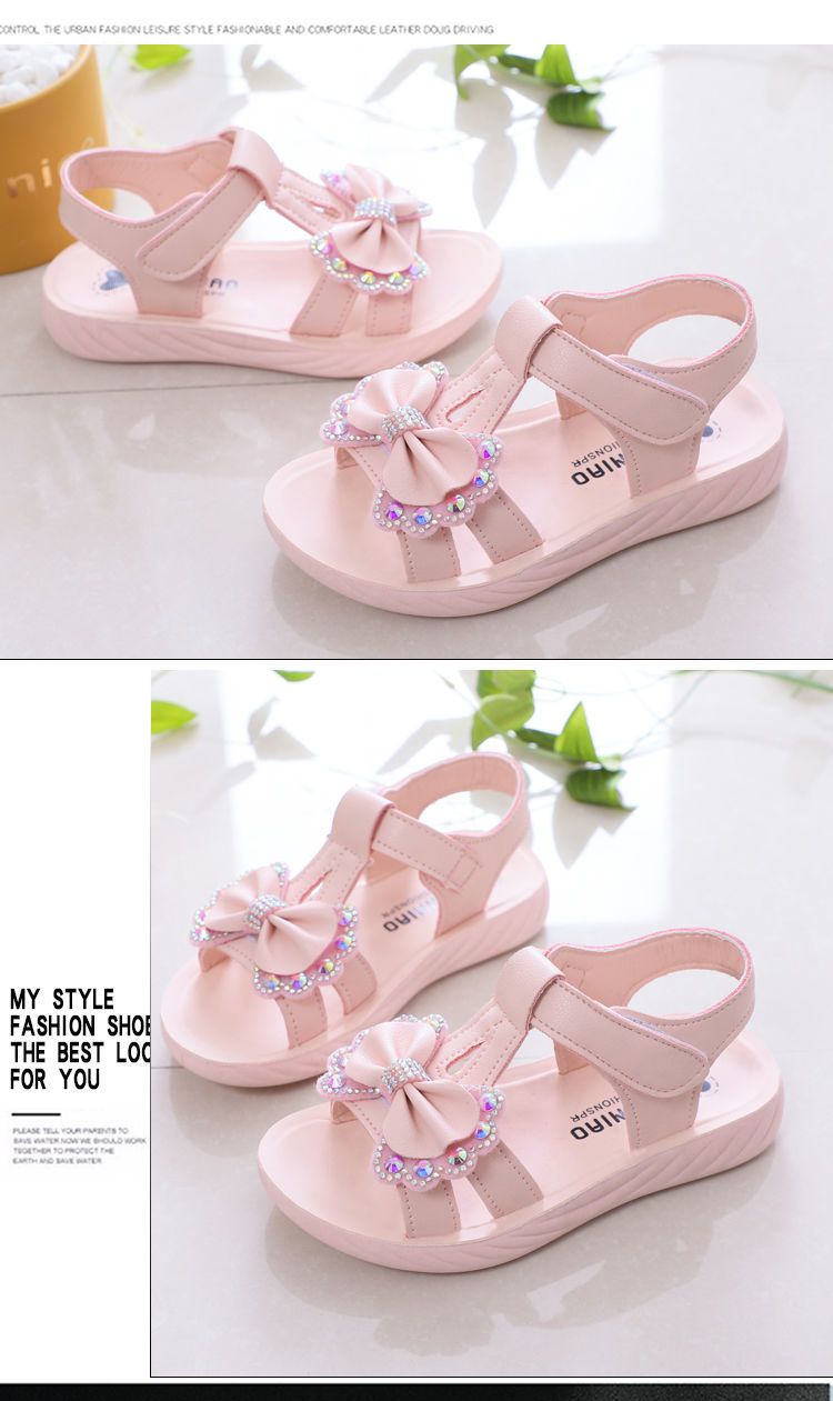 Popular Style Girls Sandals Fashion Little Girls Children Roman Shoes Princess Sandals Soft Sole Big Children Summer