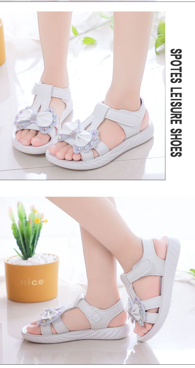 Popular Style Girls Sandals Fashion Little Girls Children Roman Shoes Princess Sandals Soft Sole Big Children Summer