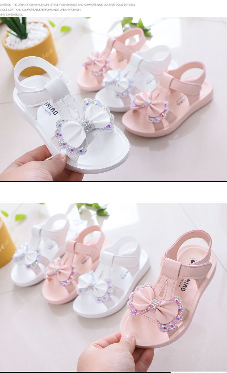 Popular Style Girls Sandals Fashion Little Girls Children Roman Shoes Princess Sandals Soft Sole Big Children Summer