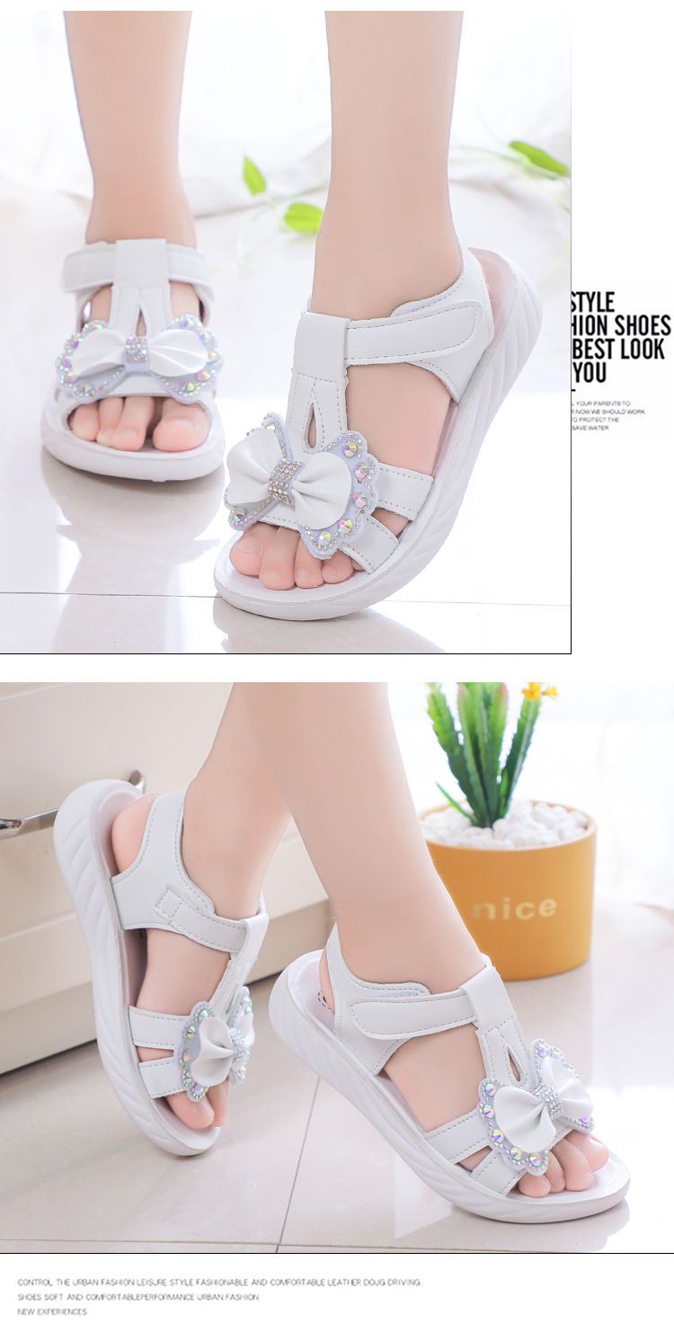 Popular Style Girls Sandals Fashion Little Girls Children Roman Shoes Princess Sandals Soft Sole Big Children Summer