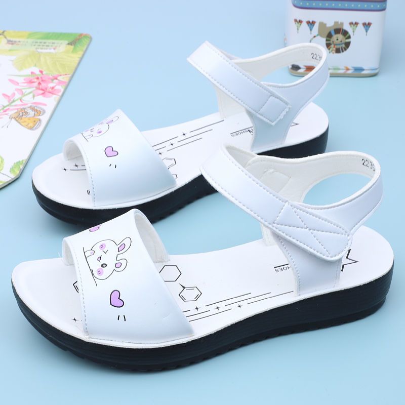 Factory wholesale children's custom designer fashion kids summer flat beach sandals for girls England Toddler Europe and America