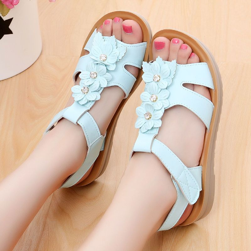 Factory wholesale children's custom designer fashion kids summer flat beach sandals for girls England Toddler Europe and America