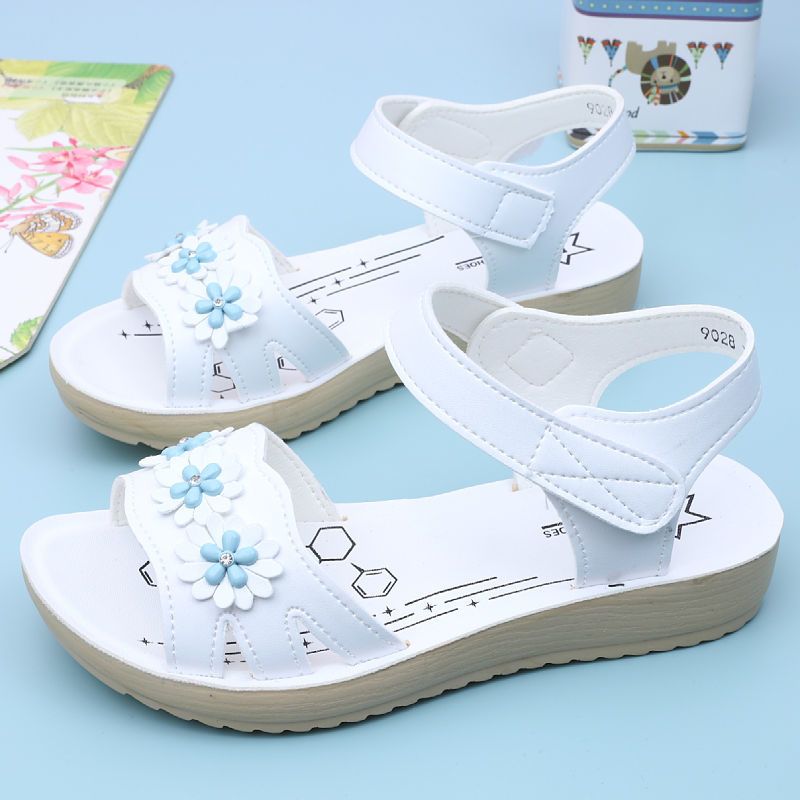 Factory wholesale children's custom designer fashion kids summer flat beach sandals for girls England Toddler Europe and America
