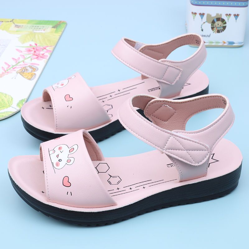 Factory wholesale children's custom designer fashion kids summer flat beach sandals for girls England Toddler Europe and America