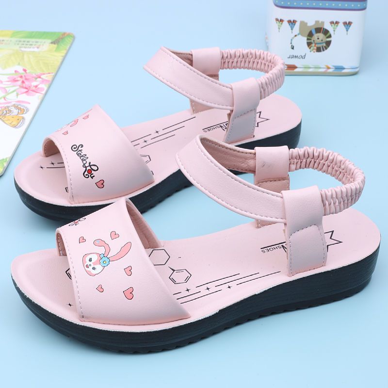 Factory wholesale children's custom designer fashion kids summer flat beach sandals for girls England Toddler Europe and America