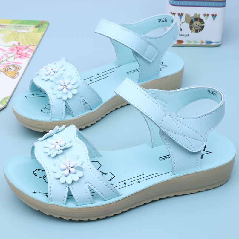 Factory wholesale children's custom designer fashion kids summer flat beach sandals for girls England Toddler Europe and America
