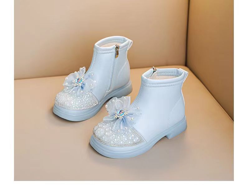 2025Korean Version Soft-Soled Princess Boots Big Children New Year Baby Girl Single Boots Patent Leather Upper Material Autumn
