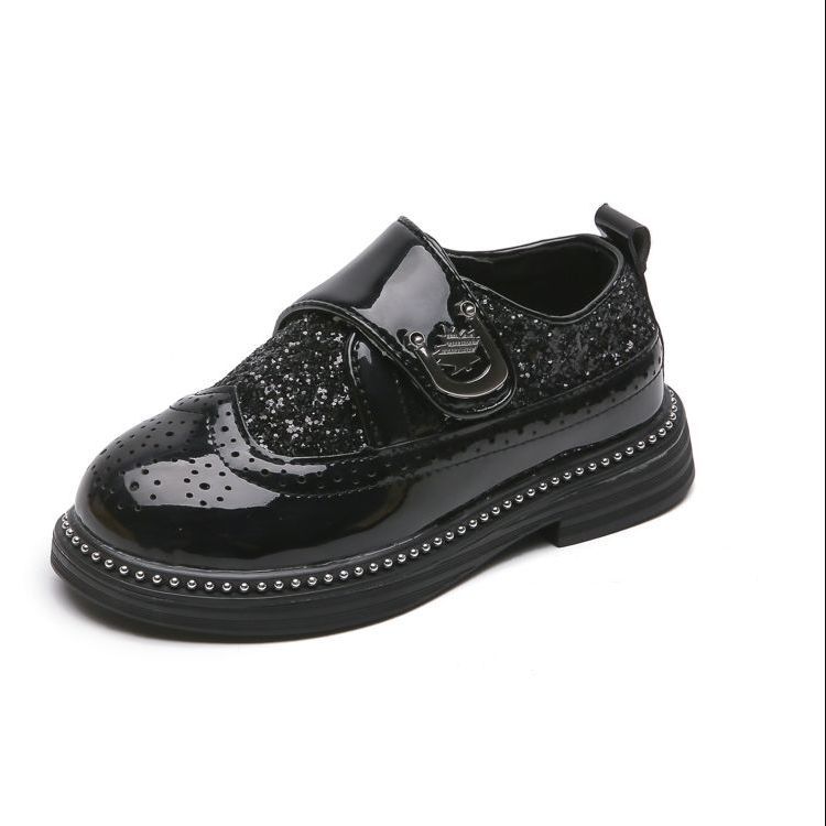 2025 Spring Summer Boys Leather Shoes New Primary School Soft Shoes Students Black English Wind Performance Light Feature