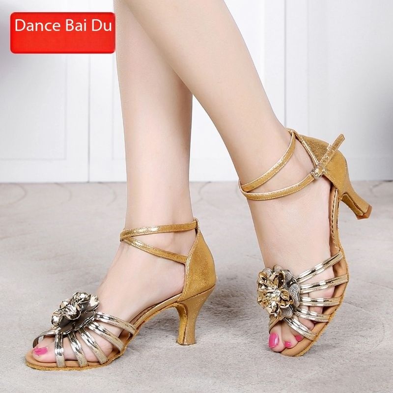 QUICK SELL SOLD AT 30% DISCOUNT women 5.5cm and 3.5cm high heel gold red black dance shoes woman cozy dance shoes sandals