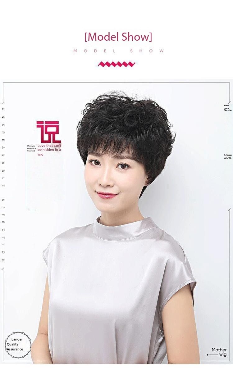 New High end Wigs for women stylish to give mom a complete set of short curly hair summer wigs high quality