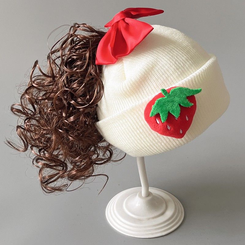 Hat Wig Baby Fashion Cute Clip  Wig Barrettes Short Curly Children /baby girl Ponytail Hair Accessories