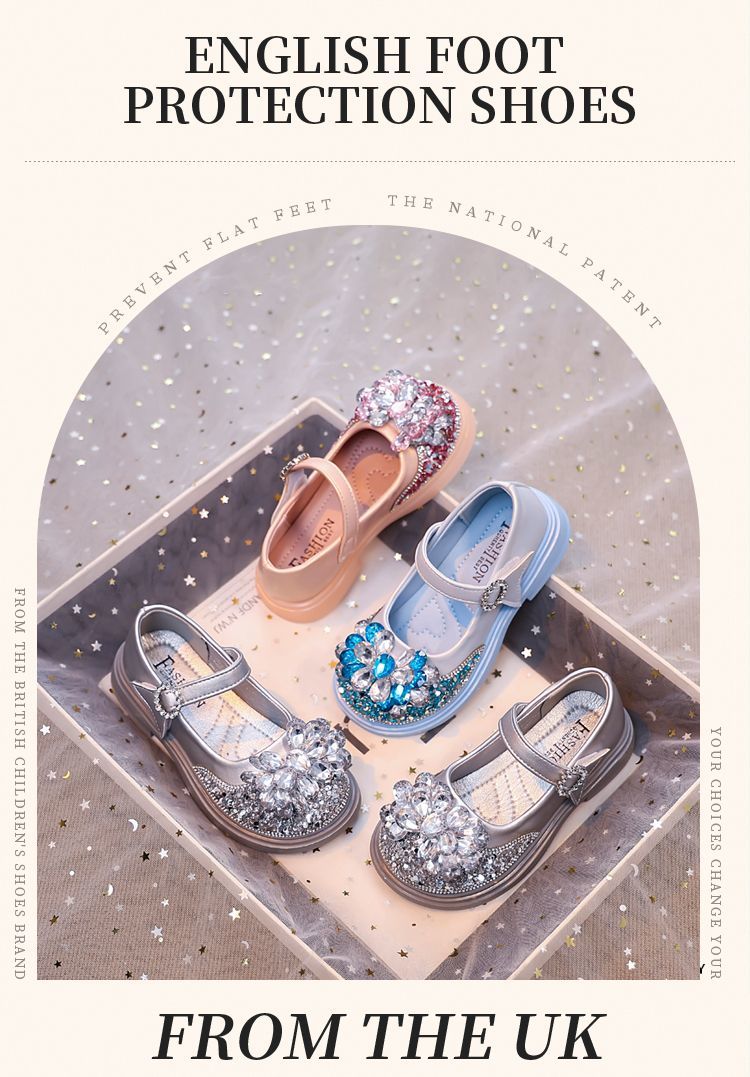 Princess crystal shoes 2025 summer new girls' shoes soft-heeled crystal shoes water diamond children's shoes