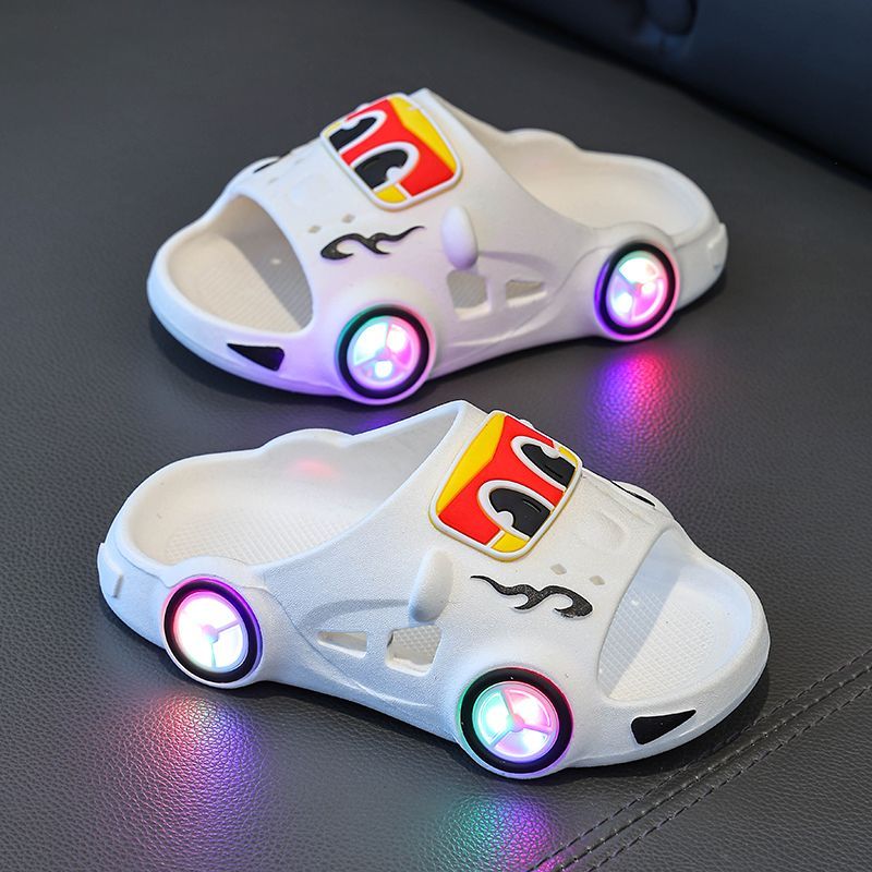 205 children's slippers lighted car boys and girls slip-resistant soft soles outdoor and indoor lighted slippers