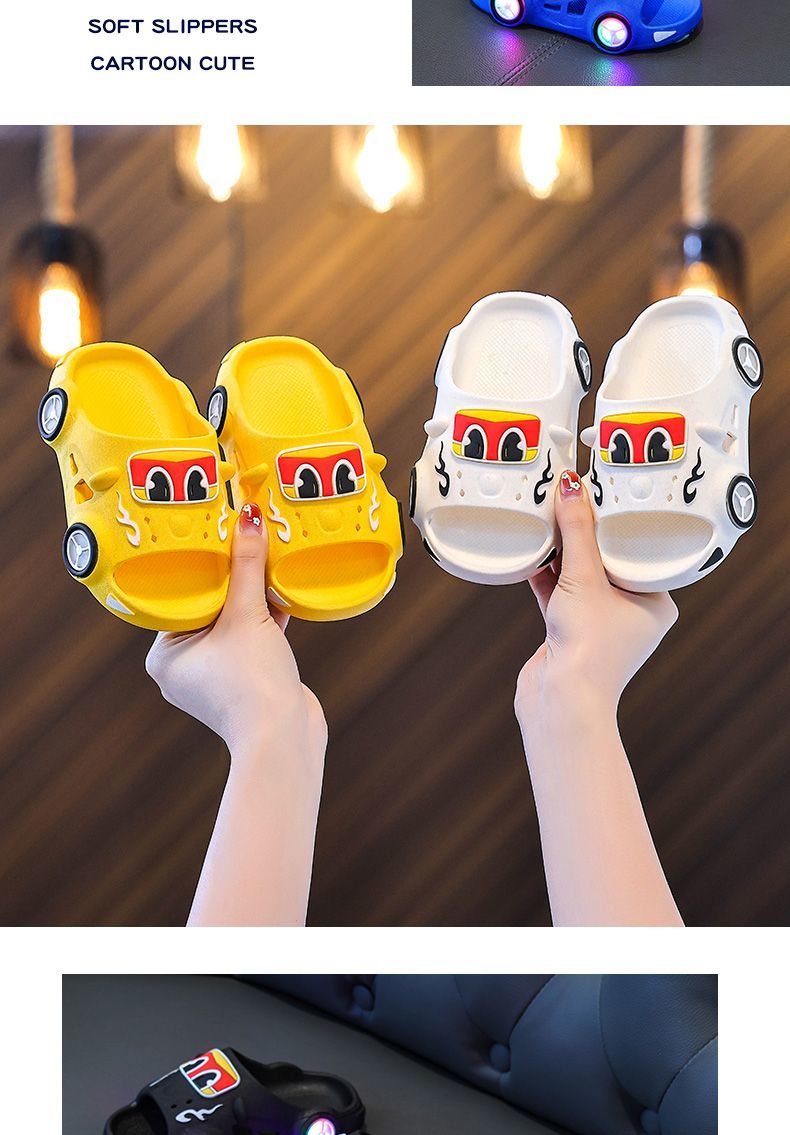 205 children's slippers lighted car boys and girls slip-resistant soft soles outdoor and indoor lighted slippers