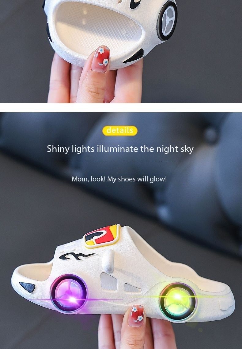 205 children's slippers lighted car boys and girls slip-resistant soft soles outdoor and indoor lighted slippers