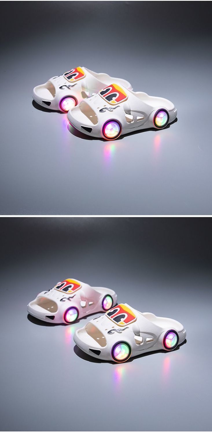 205 children's slippers lighted car boys and girls slip-resistant soft soles outdoor and indoor lighted slippers