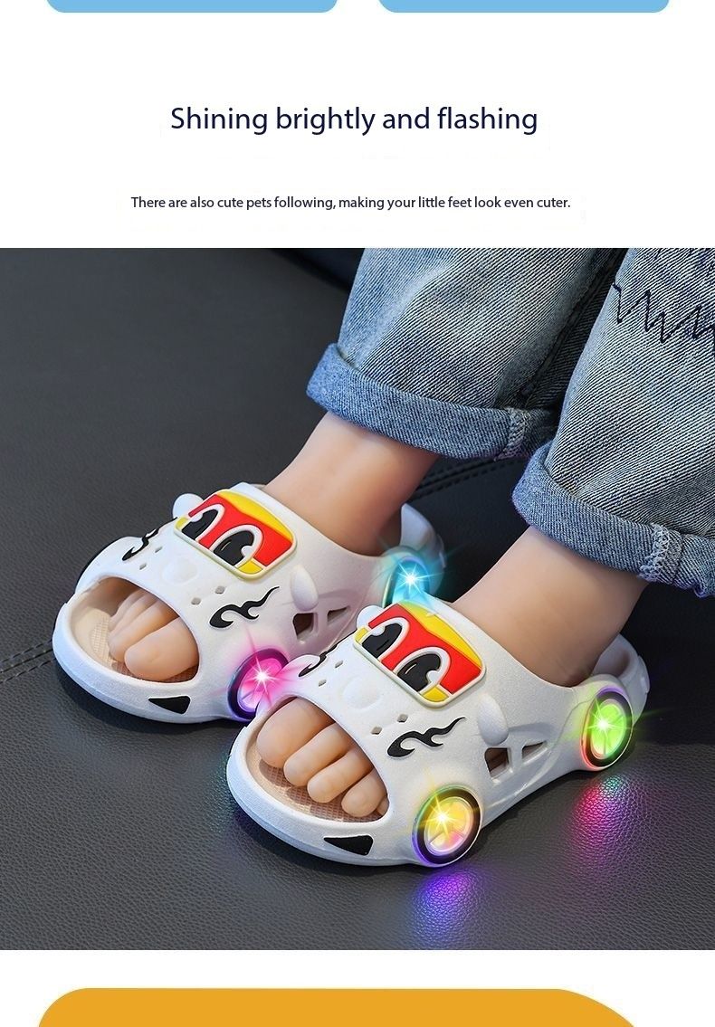 205 children's slippers lighted car boys and girls slip-resistant soft soles outdoor and indoor lighted slippers