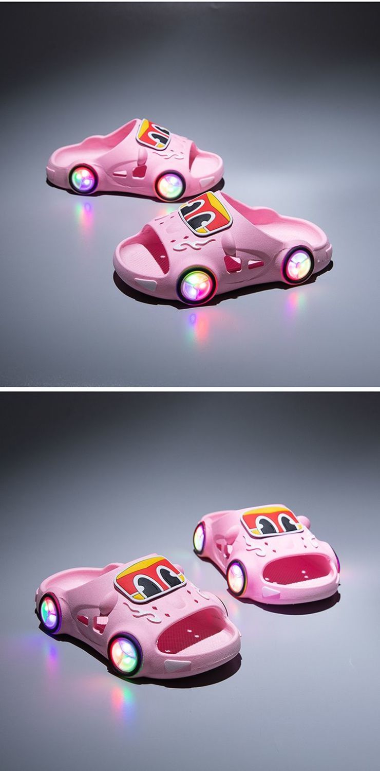 205 children's slippers lighted car boys and girls slip-resistant soft soles outdoor and indoor lighted slippers