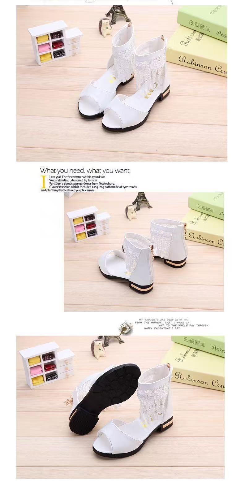 Girls' sandals summer 2025 new fashion children's Korean version princess shoes for middle and large children soft sole student Roman shoes