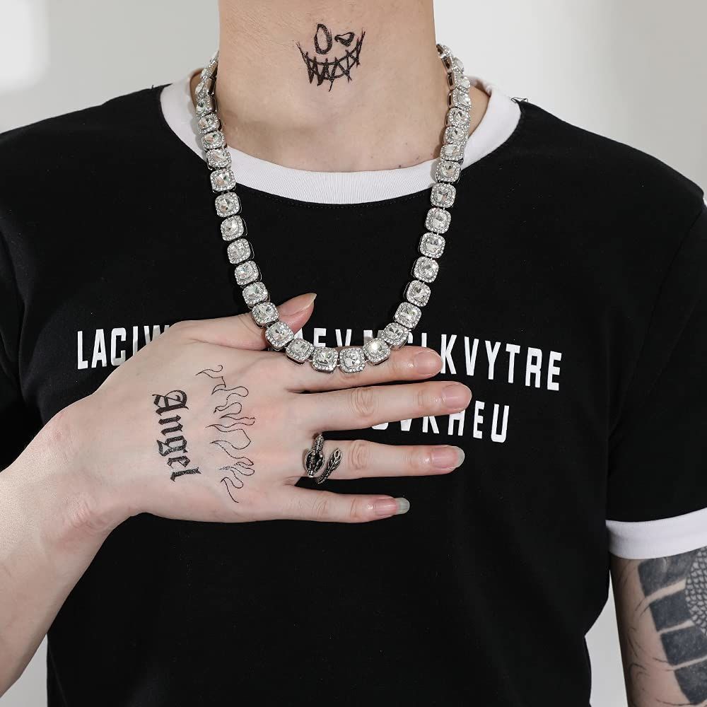 American hip-hop rock sugar Cuban necklace full of diamonds, high-end hip-hop, disco, trendy men's rap, European and American street scene
