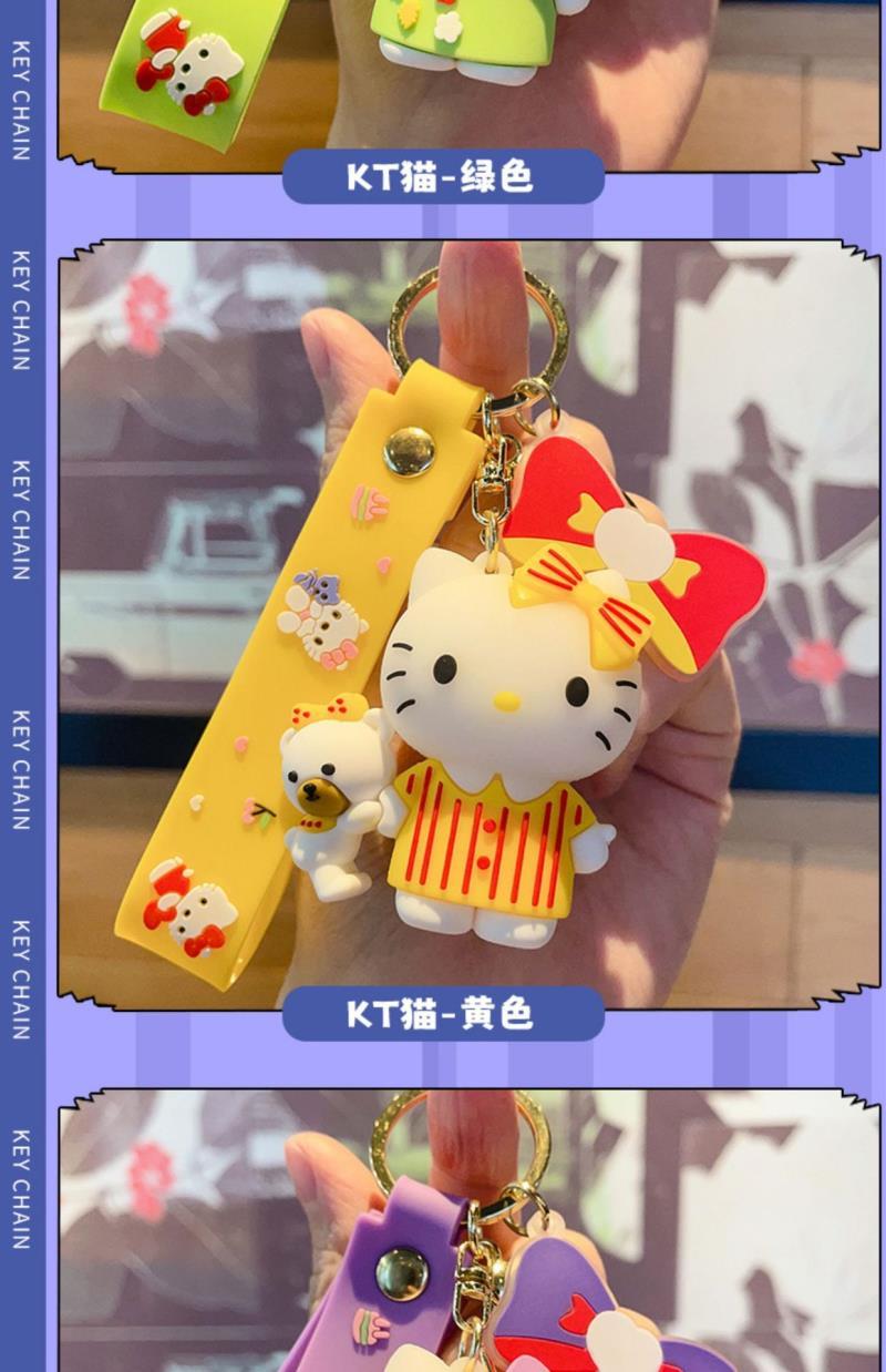 [Store Hot Sale]New KT Cat Keychain Cartoon Anime Hello Kitty Keychain Bag Pendant Car Keychain Gift for Girlfriend