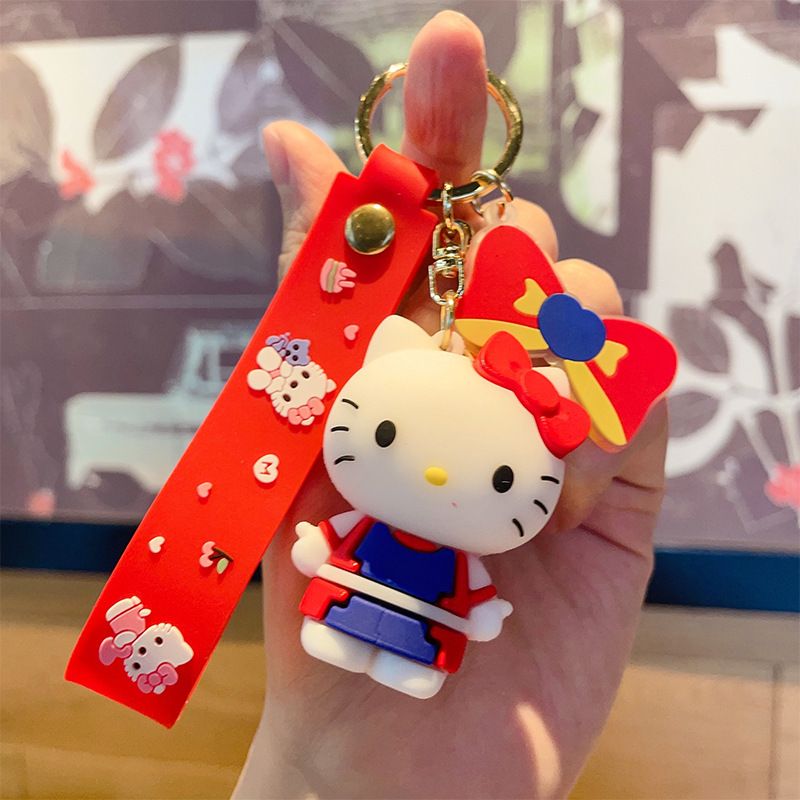 [Store Hot Sale]New KT Cat Keychain Cartoon Anime Hello Kitty Keychain Bag Pendant Car Keychain Gift for Girlfriend
