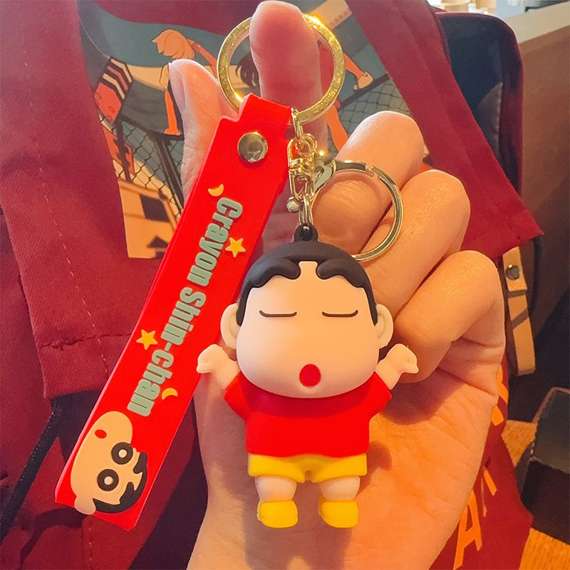 【 Store Hot Sale 】（Random shipping） New Mischievous Crayon Shin chan Keychain Cute Cartoon Anime Shin chan PVC Doll Pendant Bag Keychain Gift for Girlfriend