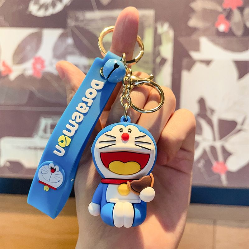 【 Store Hot Sale - Random Delivery 】 Cartoon Doraemon Keychain Cute Dingdang Cat PVC Doll Bag Pendant Car Keyring Girlfriend Gift