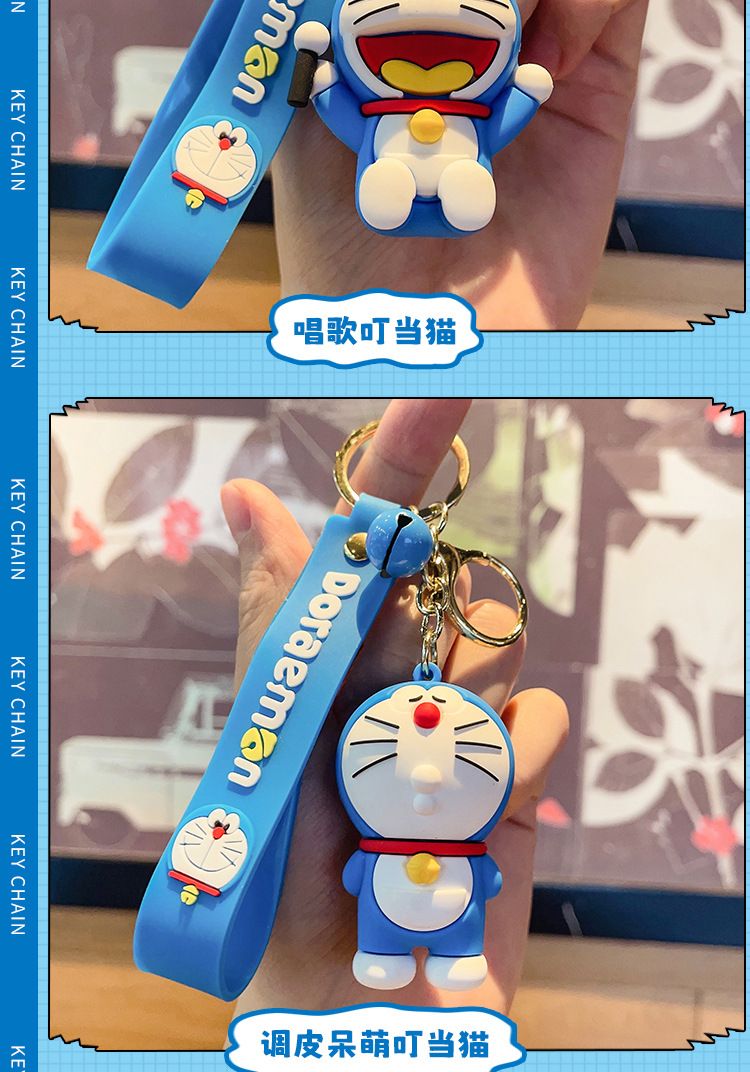 【 Store Hot Sale - Random Delivery 】 Cartoon Doraemon Keychain Cute Dingdang Cat PVC Doll Bag Pendant Car Keyring Girlfriend Gift