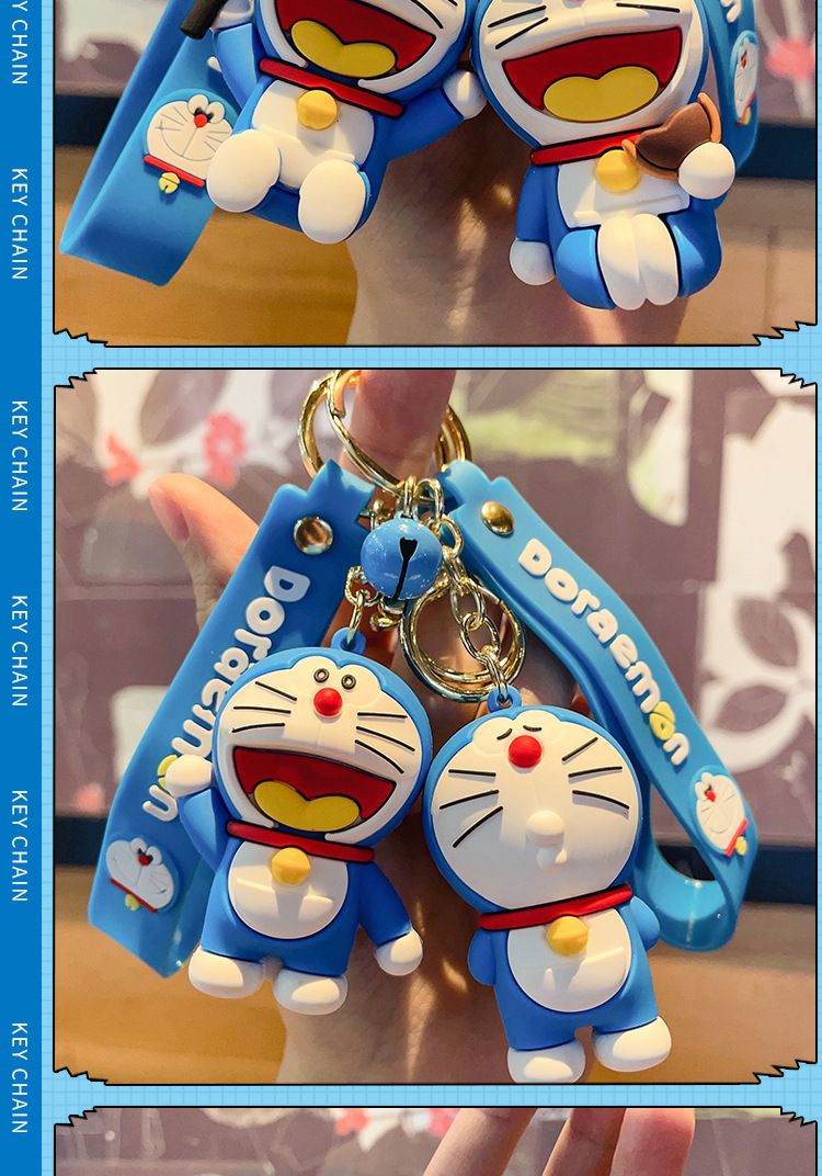 【 Store Hot Sale - Random Delivery 】 Cartoon Doraemon Keychain Cute Dingdang Cat PVC Doll Bag Pendant Car Keyring Girlfriend Gift