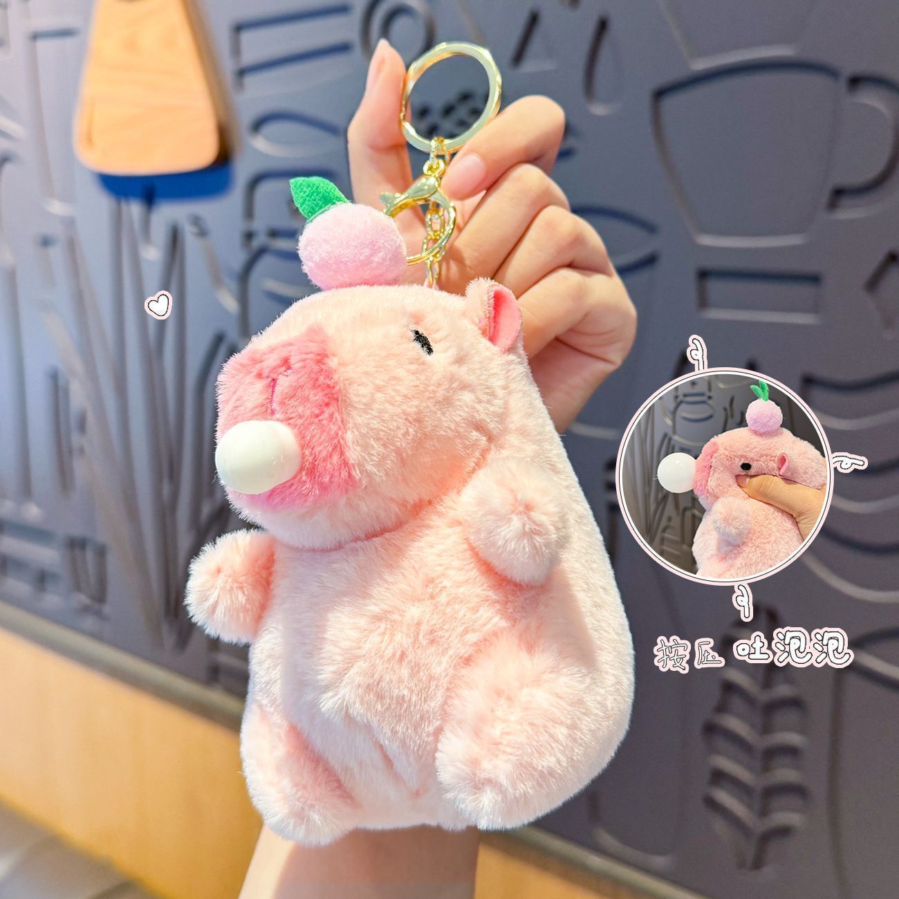 【 30 day hot sale 1510 pieces 】 Cartoon plush toys, Capibari doll bags, pendants, cute capybara car keychains, genuine