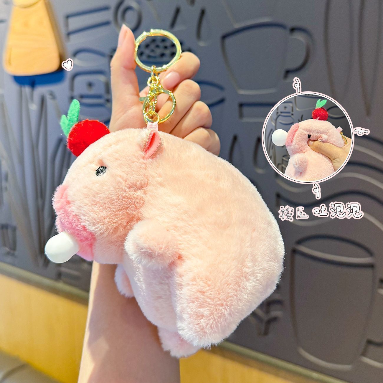 【 30 day hot sale 1510 pieces 】 Cartoon plush toys, Capibari doll bags, pendants, cute capybara car keychains, genuine