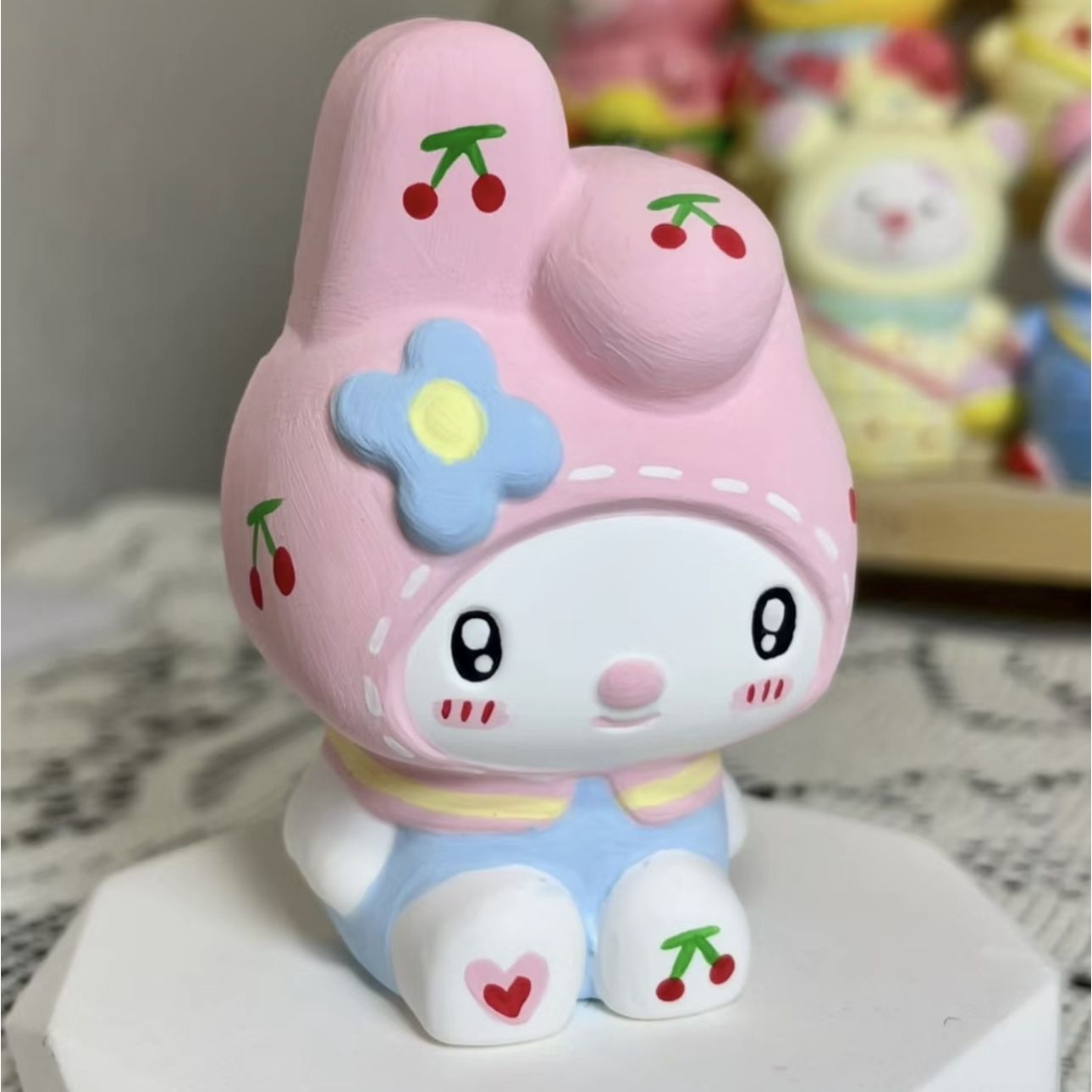 【 2.5W people's collection 】Get 12 at once, in groups of 12， TIKTOP popular gypsum doll, painted graffiti, painted Kulomi Melody couple completes desktop decoration together