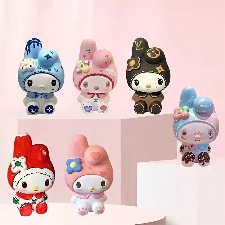 【 2.5W people's collection 】Get 12 at once, in groups of 12， TIKTOP popular gypsum doll, painted graffiti, painted Kulomi Melody couple completes desktop decoration together