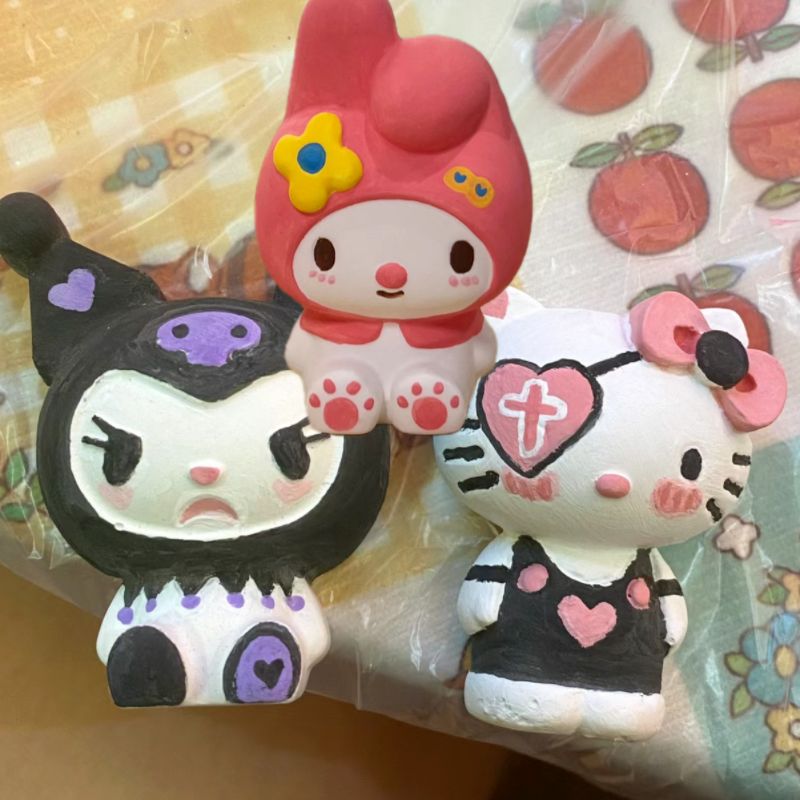 【 2.5W people's collection 】Get 12 at once, in groups of 12， TIKTOP popular gypsum doll, painted graffiti, painted Kulomi Melody couple completes desktop decoration together