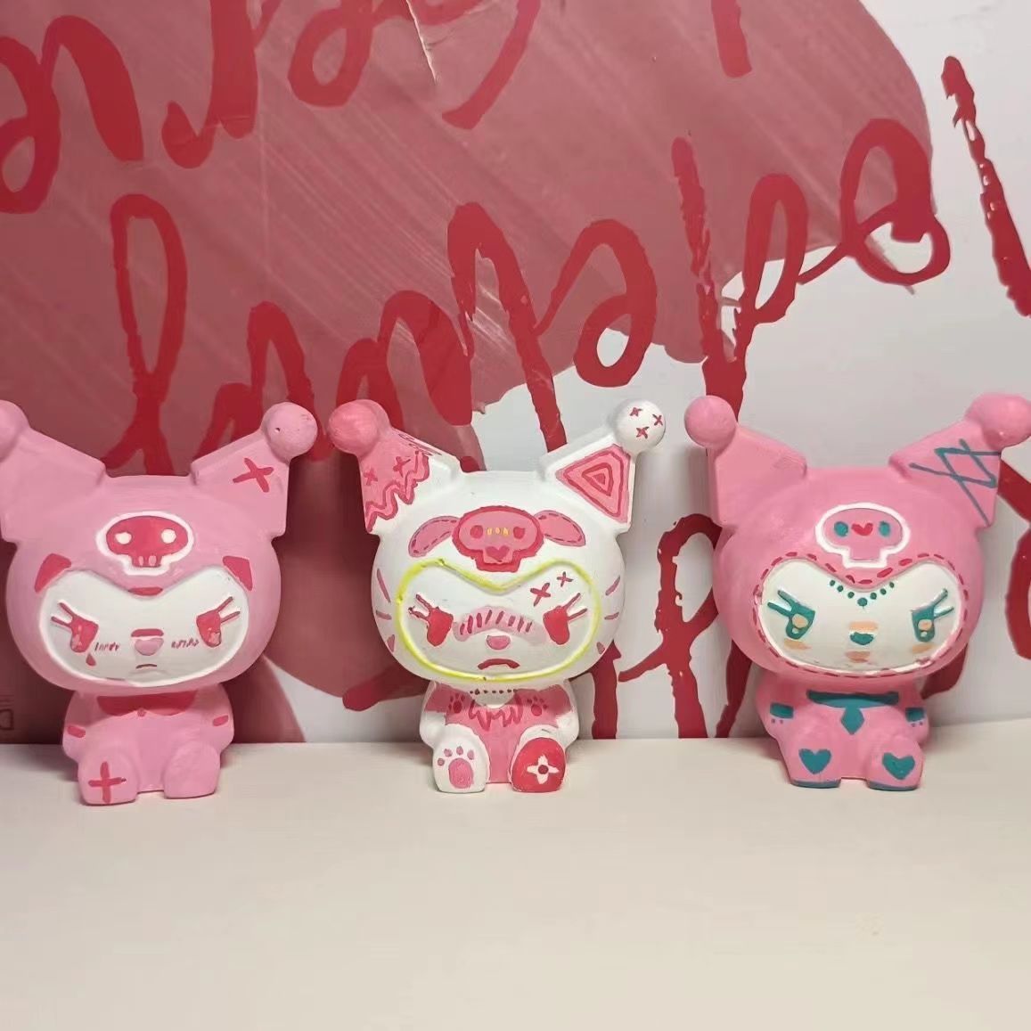 【 2.5W people's collection 】Get 12 at once, in groups of 12， TIKTOP popular gypsum doll, painted graffiti, painted Kulomi Melody couple completes desktop decoration together