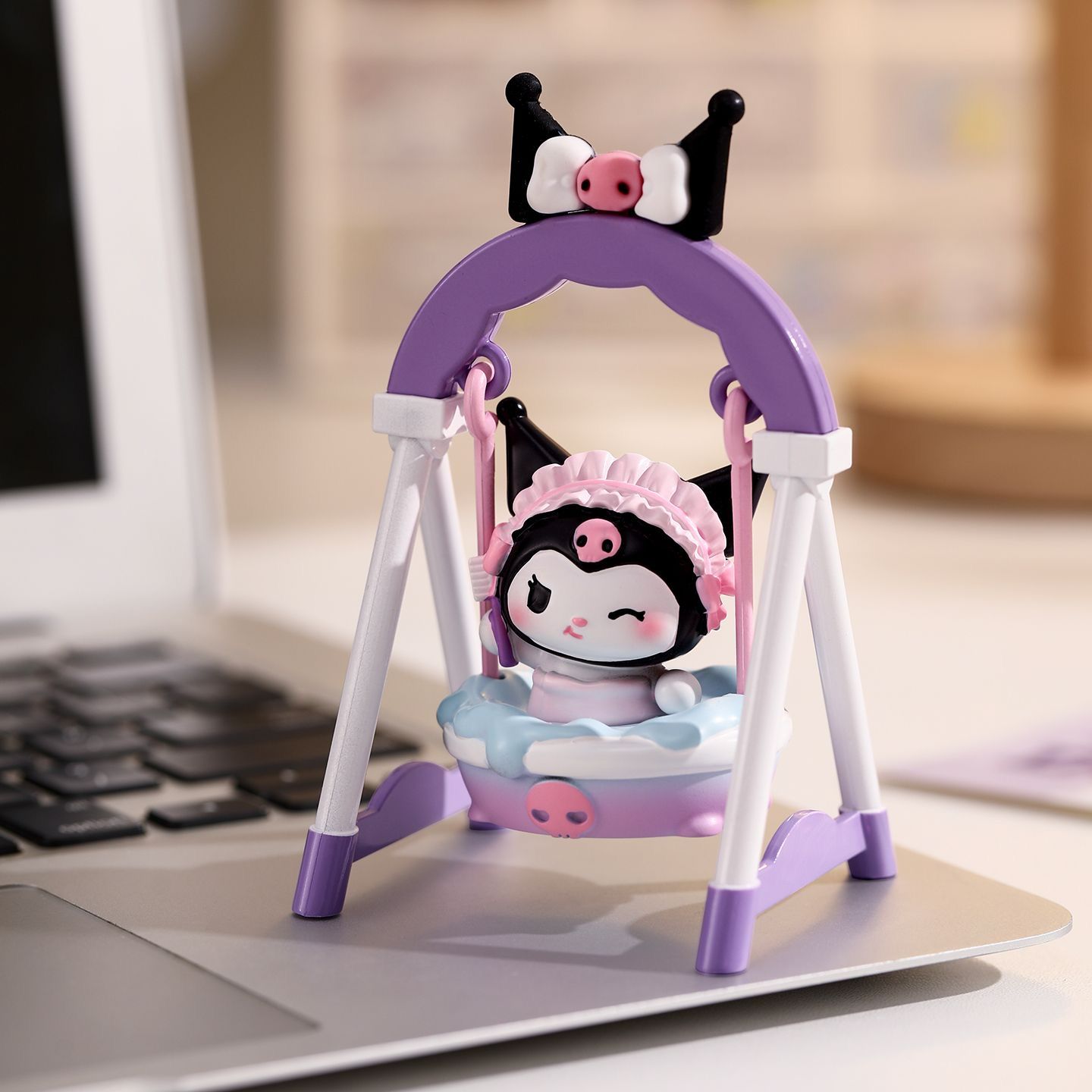 【 Hot selling in store 】 Single blind box or 6 blind boxes Cute Kuromi Swing Blind Box Handmade Healing Series Desktop Office Small Ornament Doll