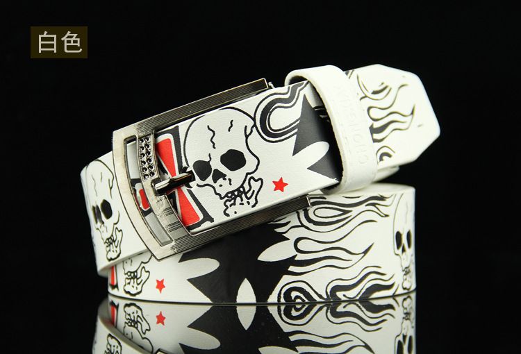 110cm New Skull Head Men's Belt Women's Decorative Belt Student Youth Jeans Belt