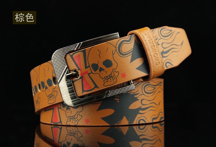 110cm New Skull Head Men's Belt Women's Decorative Belt Student Youth Jeans Belt