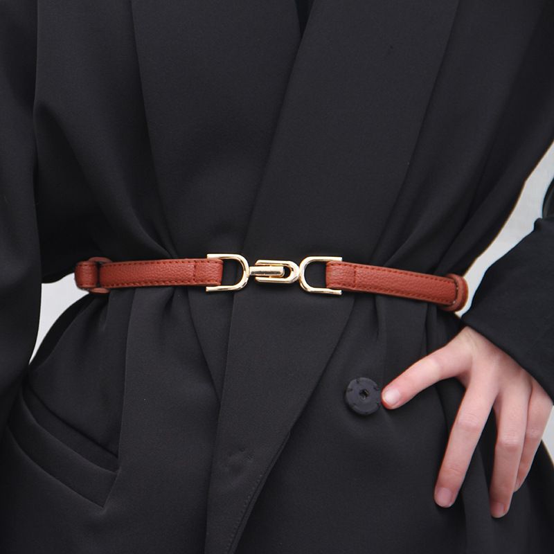 Trendy casual smooth buckle women's belt Korean version simple ins style decoration casual pants belt for women