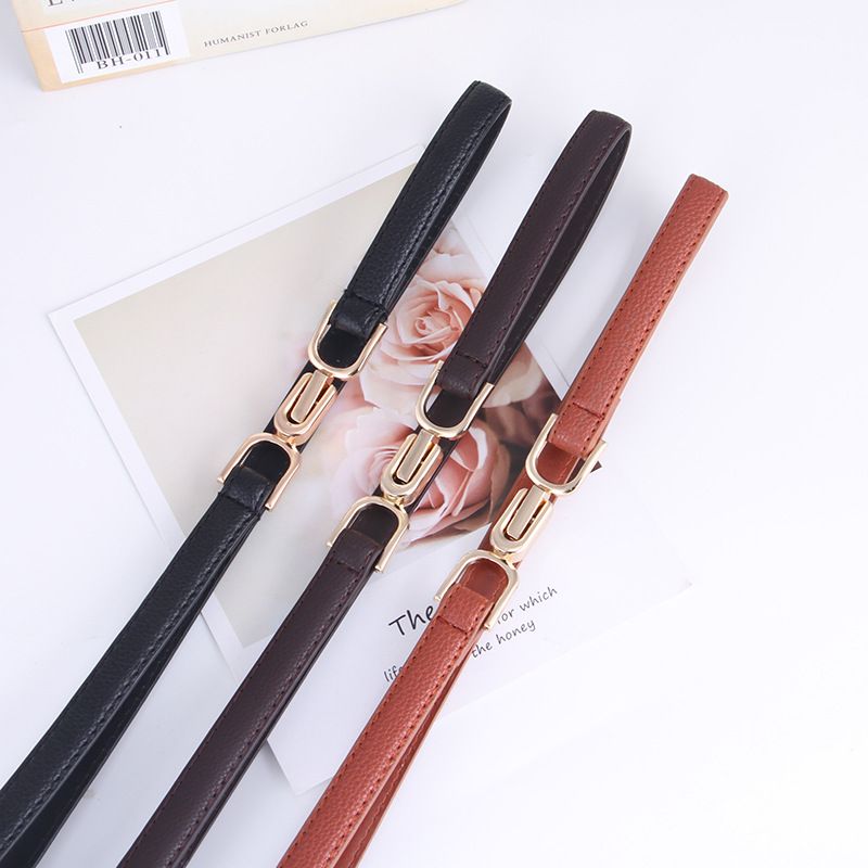 Trendy casual smooth buckle women's belt Korean version simple ins style decoration casual pants belt for women