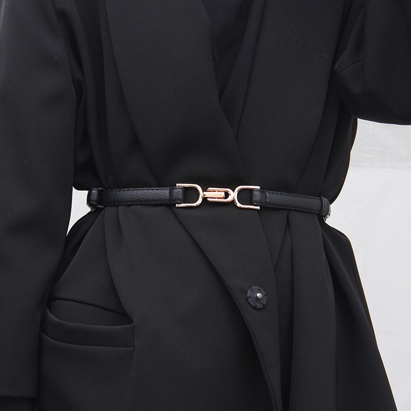 Trendy casual smooth buckle women's belt Korean version simple ins style decoration casual pants belt for women