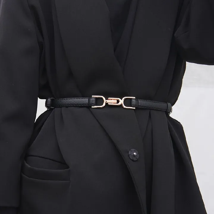 Trendy casual smooth buckle women's belt Korean version simple ins style decoration casual pants belt for women